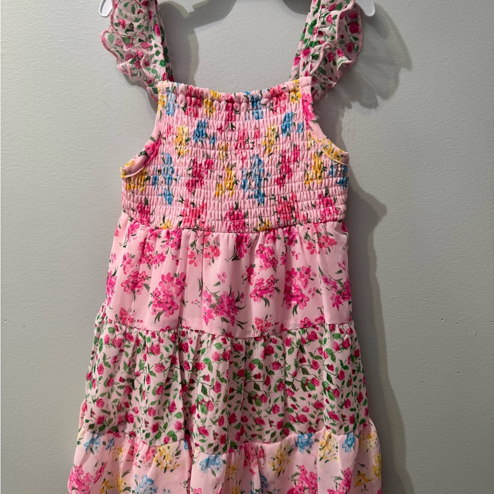 Chenault Floral Pink Kids Sundress Dress, Size 2T